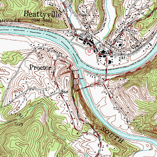 Topographic Map of Mulberry Hollow Valley, KY