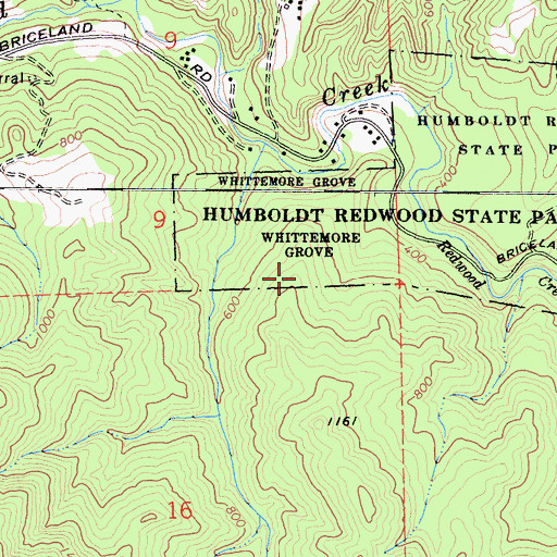 Topographic Map of Whittemore Grove, CA
