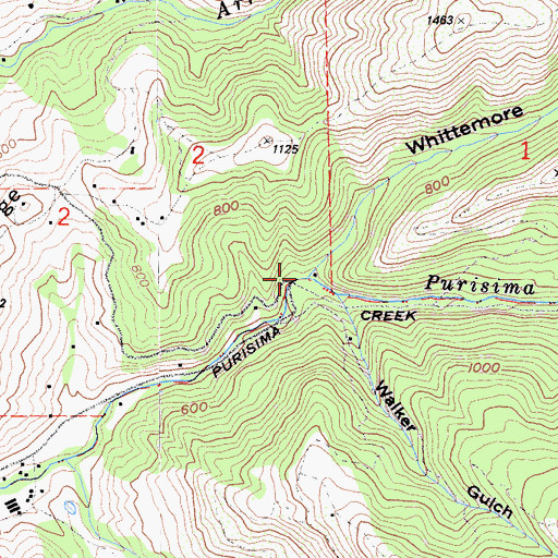Topographic Map of Whittemore Gulch, CA