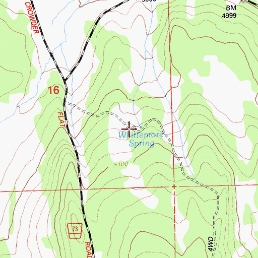 Topographic Map of Whittemore Spring, CA