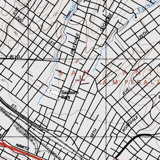 Topographic Map of Charles Whitton School, CA