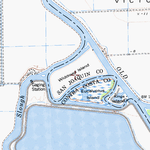 Topographic Map of Widdows Island, CA