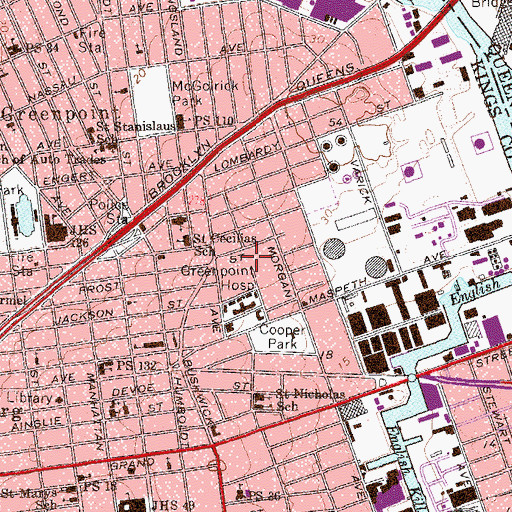 Topographic Map of Frost Playground, NY