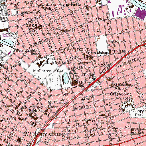 Topographic Map of Ericsson Playground, NY