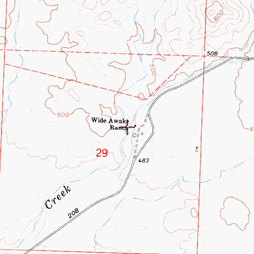 Topographic Map of Wide Awake Ranch, CA