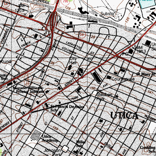 Topographic Map of Fort Schuyler Club, NY