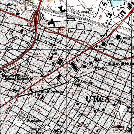 Topographic Map of Mayro Building, NY