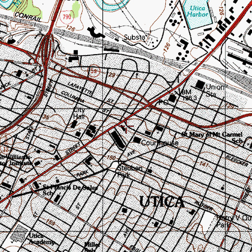 Topographic Map of Grace Episcopal Church, NY