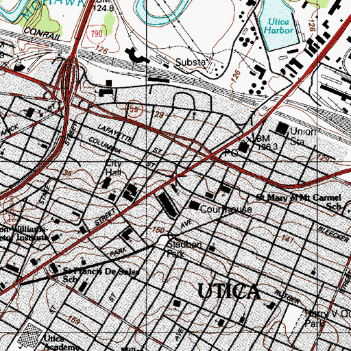 Topographic Map of Franklin Square, NY