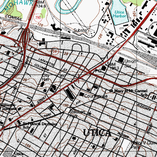 Topographic Map of Devereux Building, NY
