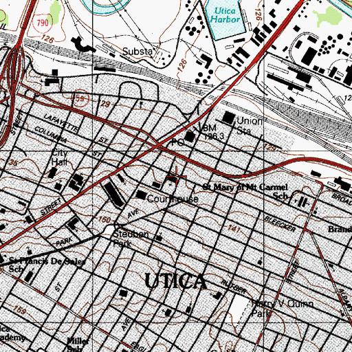 Topographic Map of Saint John's Roman Catholic Church, NY