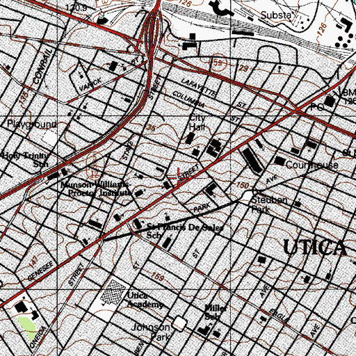 Topographic Map of Brock Building, NY