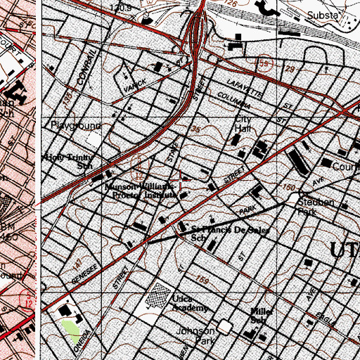 Topographic Map of Cowen Building, NY