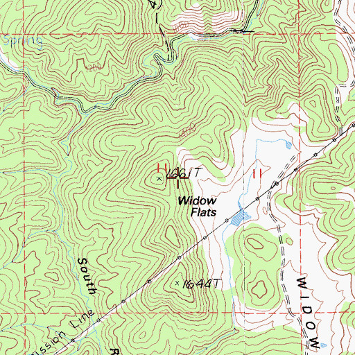 Topographic Map of Widow Flats, CA