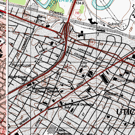 Topographic Map of Slocum-Dickson Clinic, NY