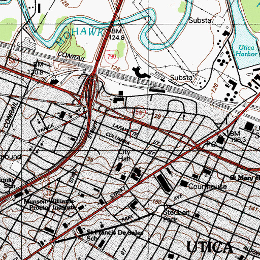 Topographic Map of Niagara-Mohawk Power Corporation Cornelia Street Sub-Station, NY