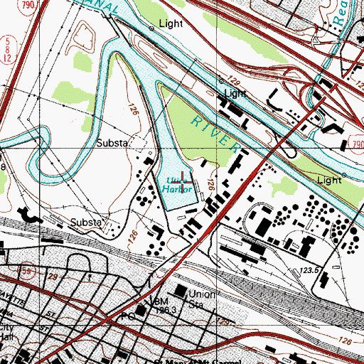 Topographic Map of Utica Canal Terminal Harbor, NY