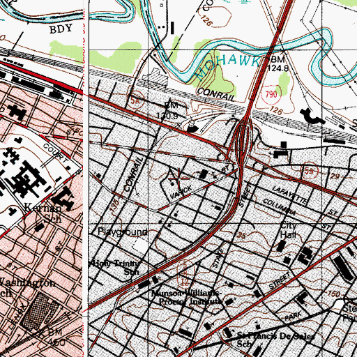 Topographic Map of Boys Club of Utica, NY
