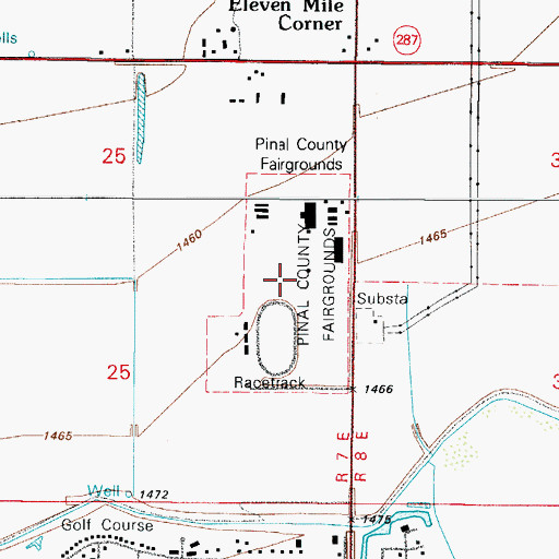 Topographic Map of Pinal County Fairgrounds, AZ