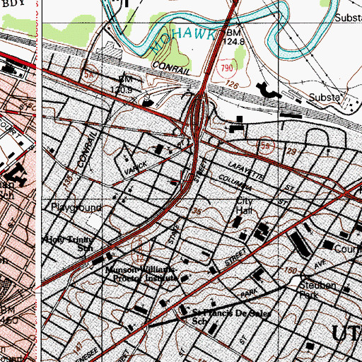 Topographic Map of Saint Paul Baptist Church, NY