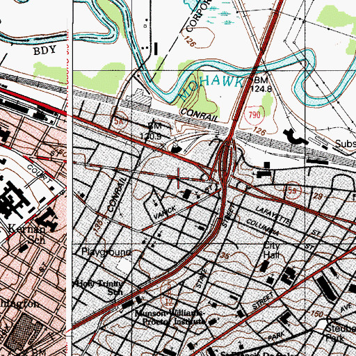 Topographic Map of Lafayette Square, NY
