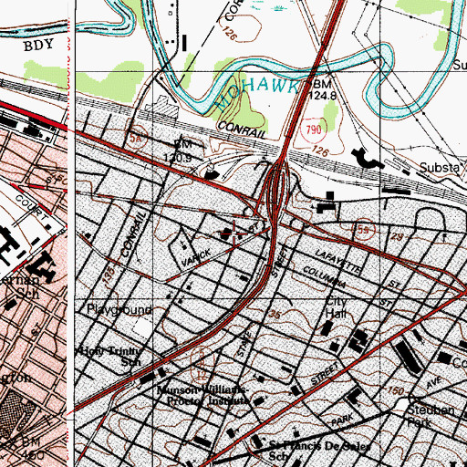 Topographic Map of Saint Joseph and Saint Patrick Church, NY