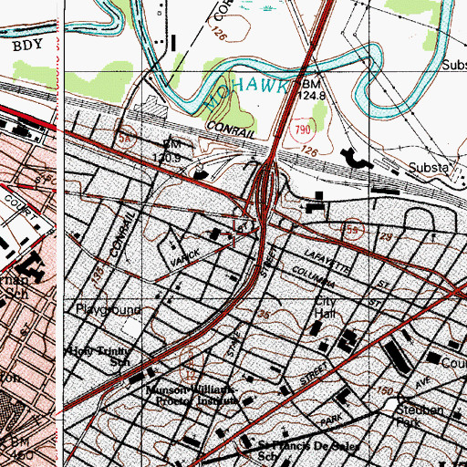 Topographic Map of Saint Joseph's Parochial School, NY