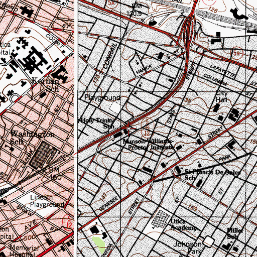 Topographic Map of Holy Trinity Roman Catholic Church, NY