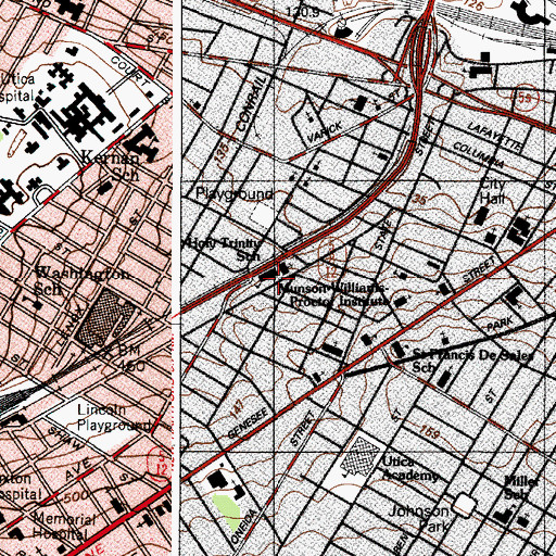 Topographic Map of Holy Trinity Parochial School, NY