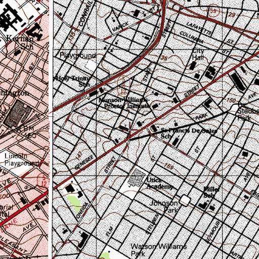 Topographic Map of Plymouth Congregational Church, NY