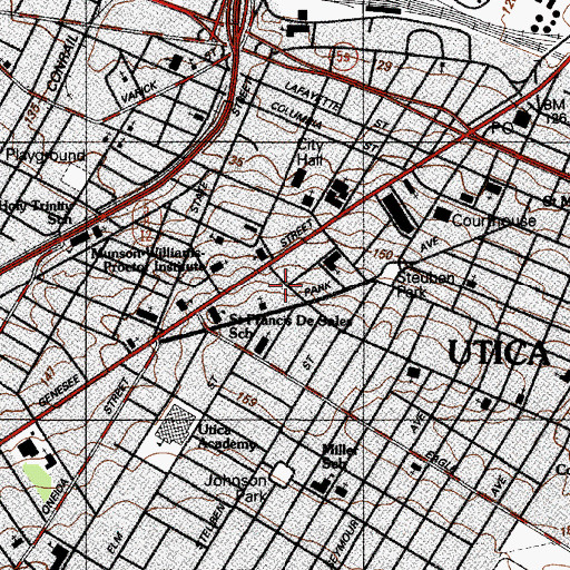 Topographic Map of Parker School of Music, NY