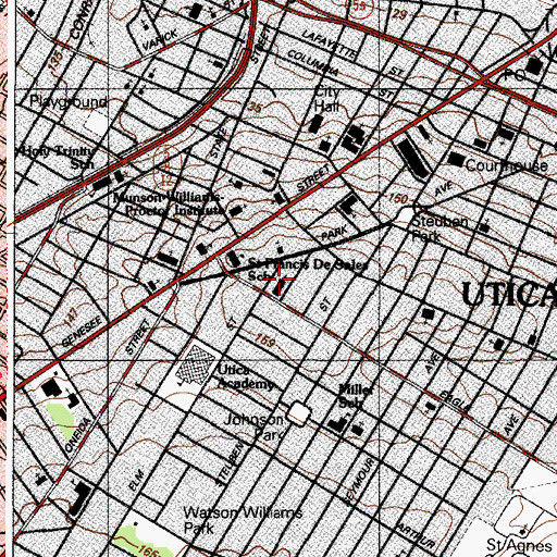 Topographic Map of Saint Francis De Sales Convent (historical), NY