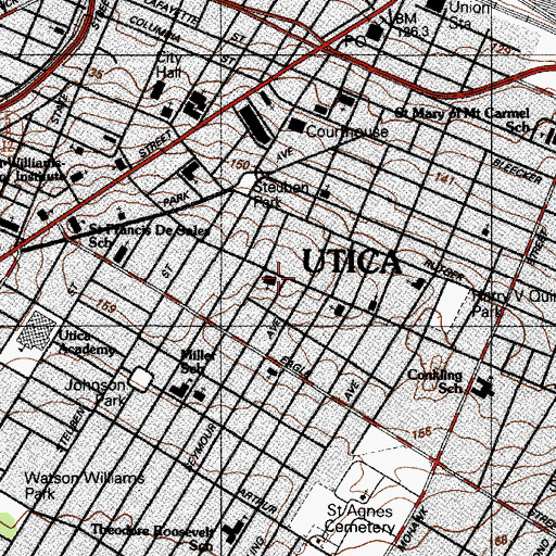 Topographic Map of Calvary Episcopal Church, NY