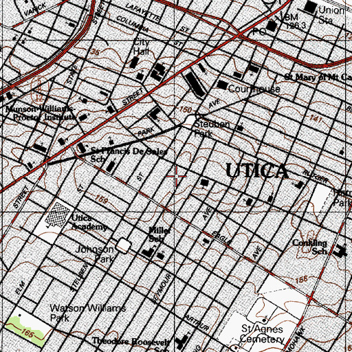 Topographic Map of Saint Pauls Day Care Center, NY