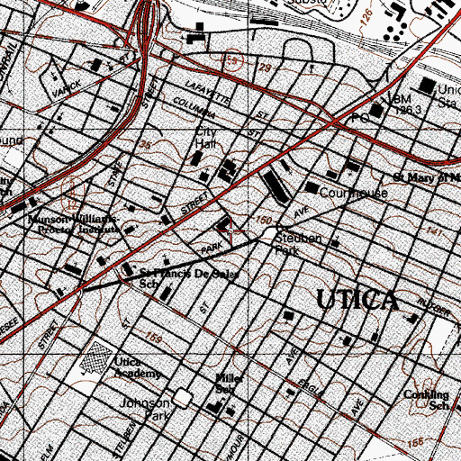 Topographic Map of Thorn Memorial Chapel, NY
