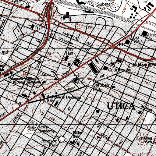 Topographic Map of Tabernacle Baptist Church, NY