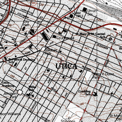 Topographic Map of Rocco Deperno Benefit Center, NY