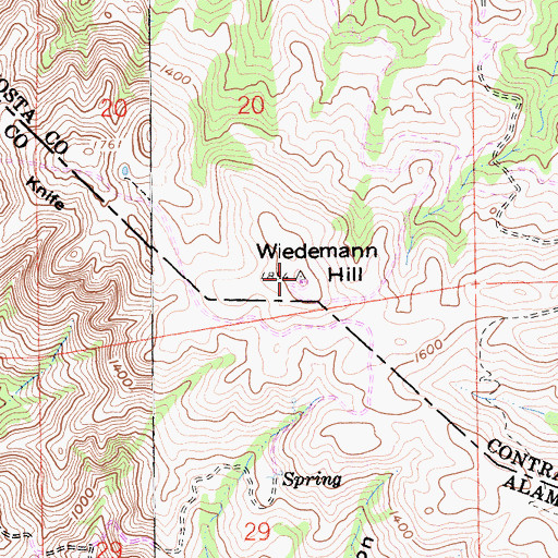 Topographic Map of Wiedemann Hill, CA