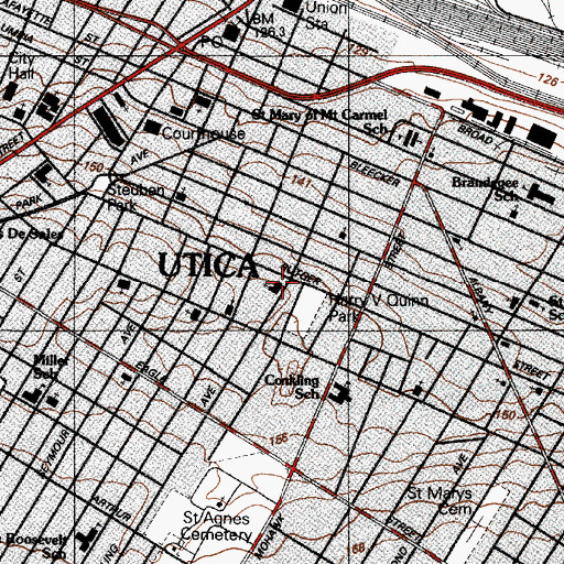 Topographic Map of Saint Louis of Gonzaga Syrian Roman Catholic Church, NY