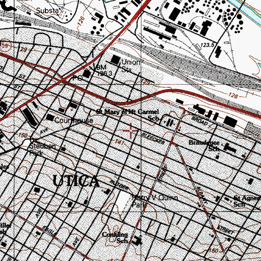 Topographic Map of Victor A Perretta Twin Towers, NY