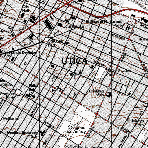 Topographic Map of Saint George's Orthodox Church, NY