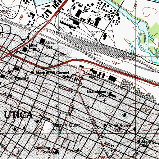 Topographic Map of Saint Mary of Mount Carmel Parish Church, NY