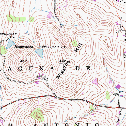 Topographic Map of Wiggins Hill, CA