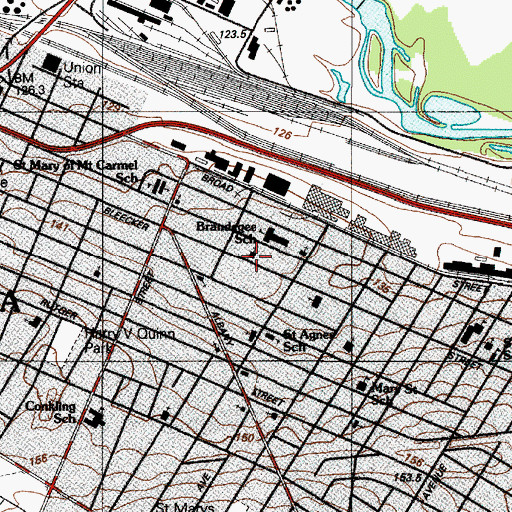 Topographic Map of Memorial Church of the Holy Cross, NY
