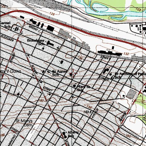 Topographic Map of Saint Stanislaus Polish Roman Catholic Church, NY