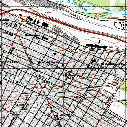 Topographic Map of Saint Stanislaus School, NY