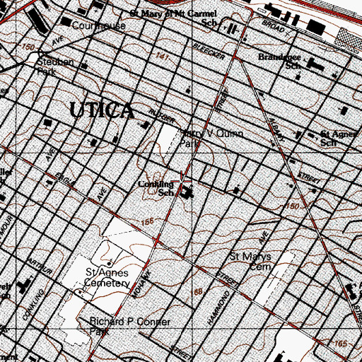 Topographic Map of Plaza East Shopping Center, NY