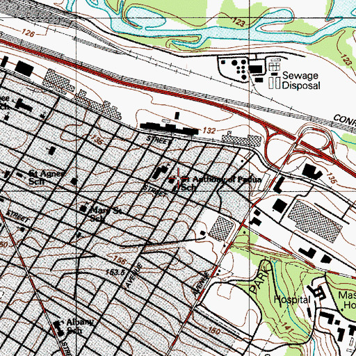 Topographic Map of Saint Anthony De Padua Roman Catholic Church, NY
