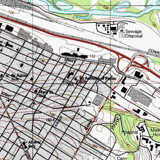 Topographic Map of Saint Anthony Convent (historical), NY