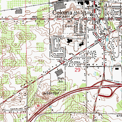 Topographic Map of North Berrien Historical Museum, MI
